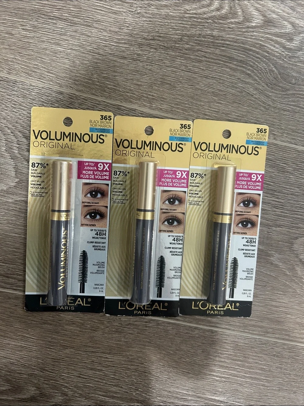 LOT OF 3 Voluminous Original Waterproof Mascara #365 Black Brown ( Firm Price)